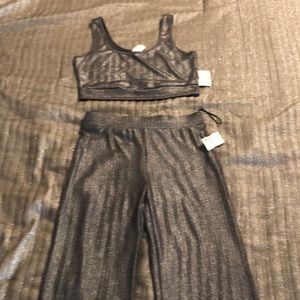 Glitter 2 Piece wide leg pant outfit
